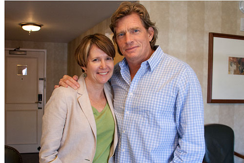 "Rebecca Campbell, Executive Director of Austin Film Society, and Thomas Haden Church," by Debbie Cerda, all rights reserved